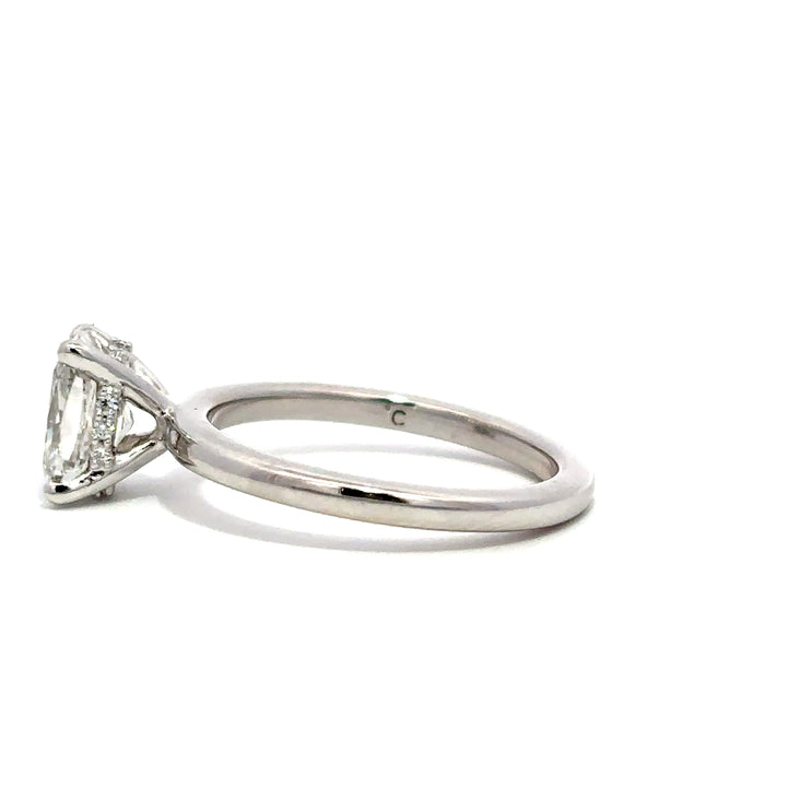 Hidden Halo (Cushion) - 14k White Gold 1.57ct #12147