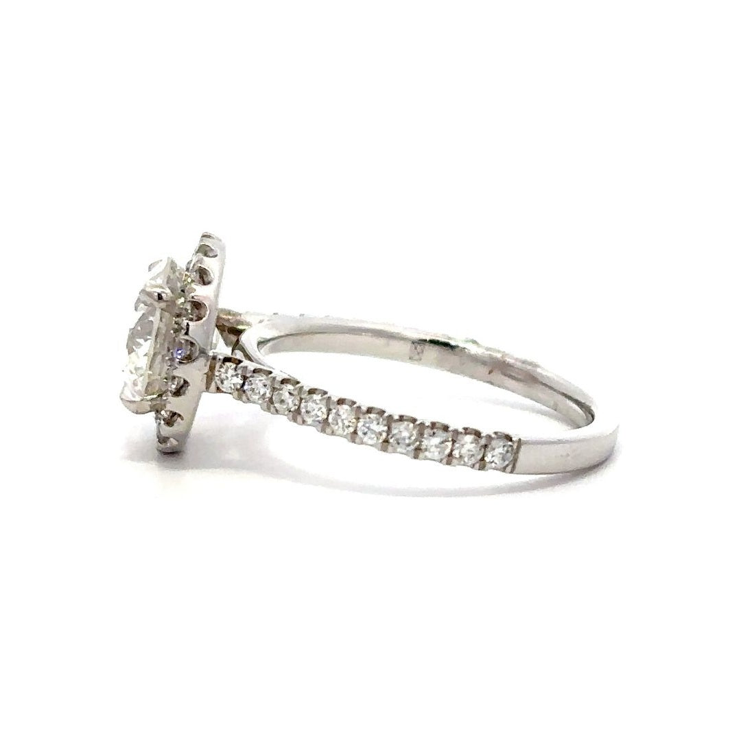 Halo Ring (Round) - 14k White Gold