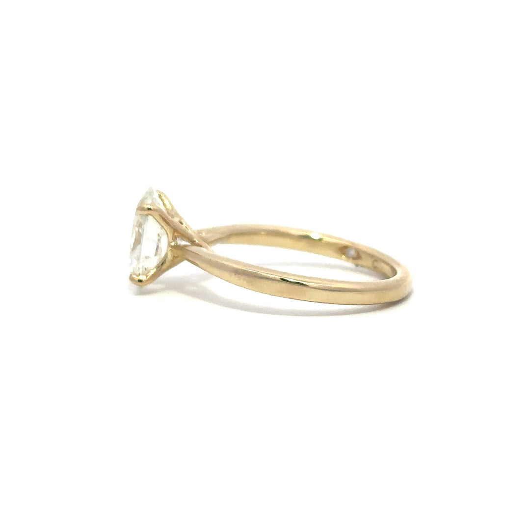 Solitaire Ring (Oval) - 14k Yellow Gold 1.58ct #12354