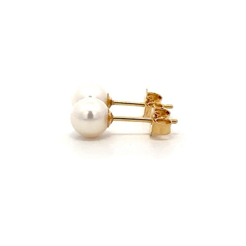 Fresh Water Pearl Stud Earrings - 14k Yellow Gold