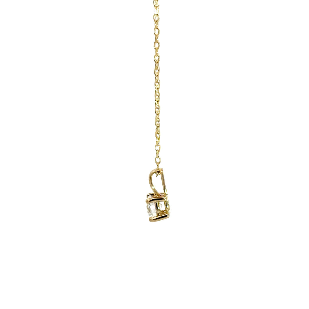 Solitaire Necklace (Round) - 14k Yellow Gold 0.50ct #12077