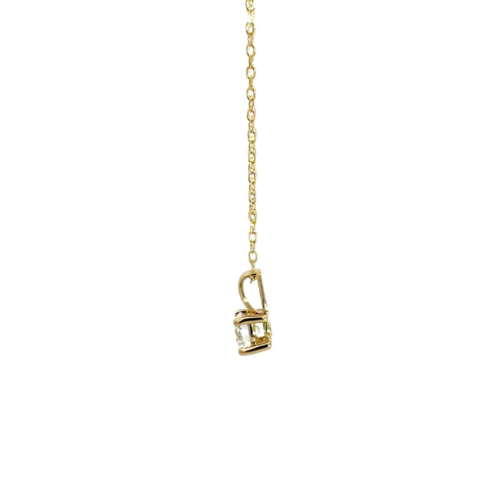 Solitaire Necklace (Round) - 14k Yellow Gold 0.50ct #12077
