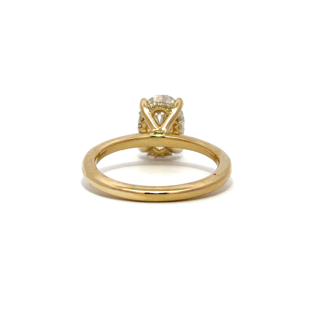 Hidden Halo Ring (Oval) - 14k Yellow Gold 1.99ct #12051