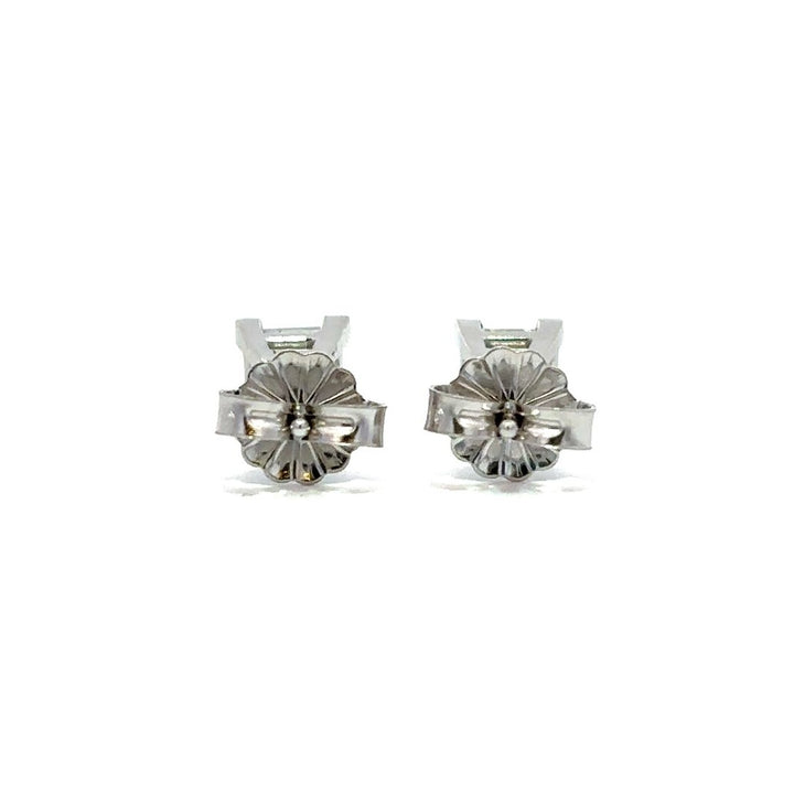 Solitaire Earrings (Princess) - 14k White Gold