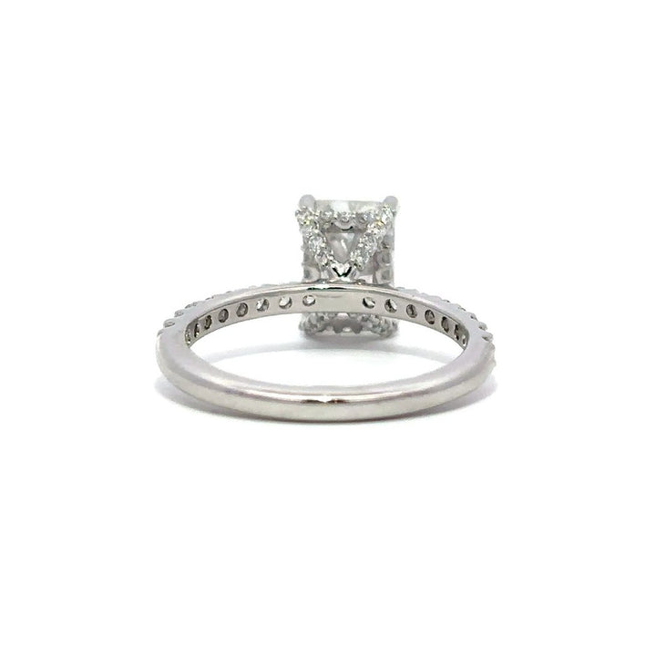 Hidden Halo Ring (Radiant) - 14k White Gold 2.00ct #12032