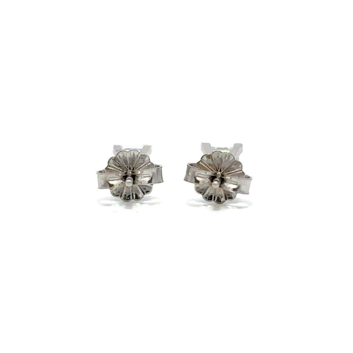 Solitaire Earrings (Princess) - 14k White Gold