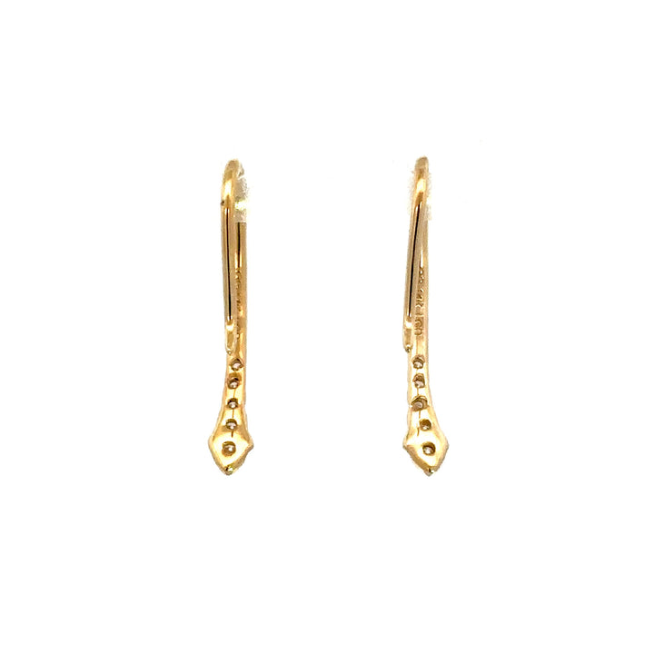 Shepherd Hook Earrings - 14k Yellow Gold 0.13ct #12084