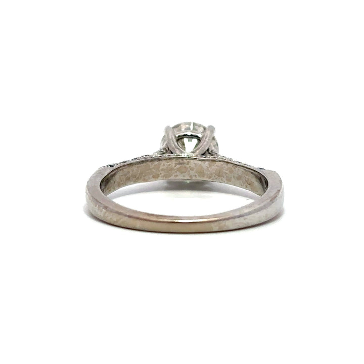 Pavé Ring (Round) and Side Diamonds - 18k White Gold 1.13ct #10783