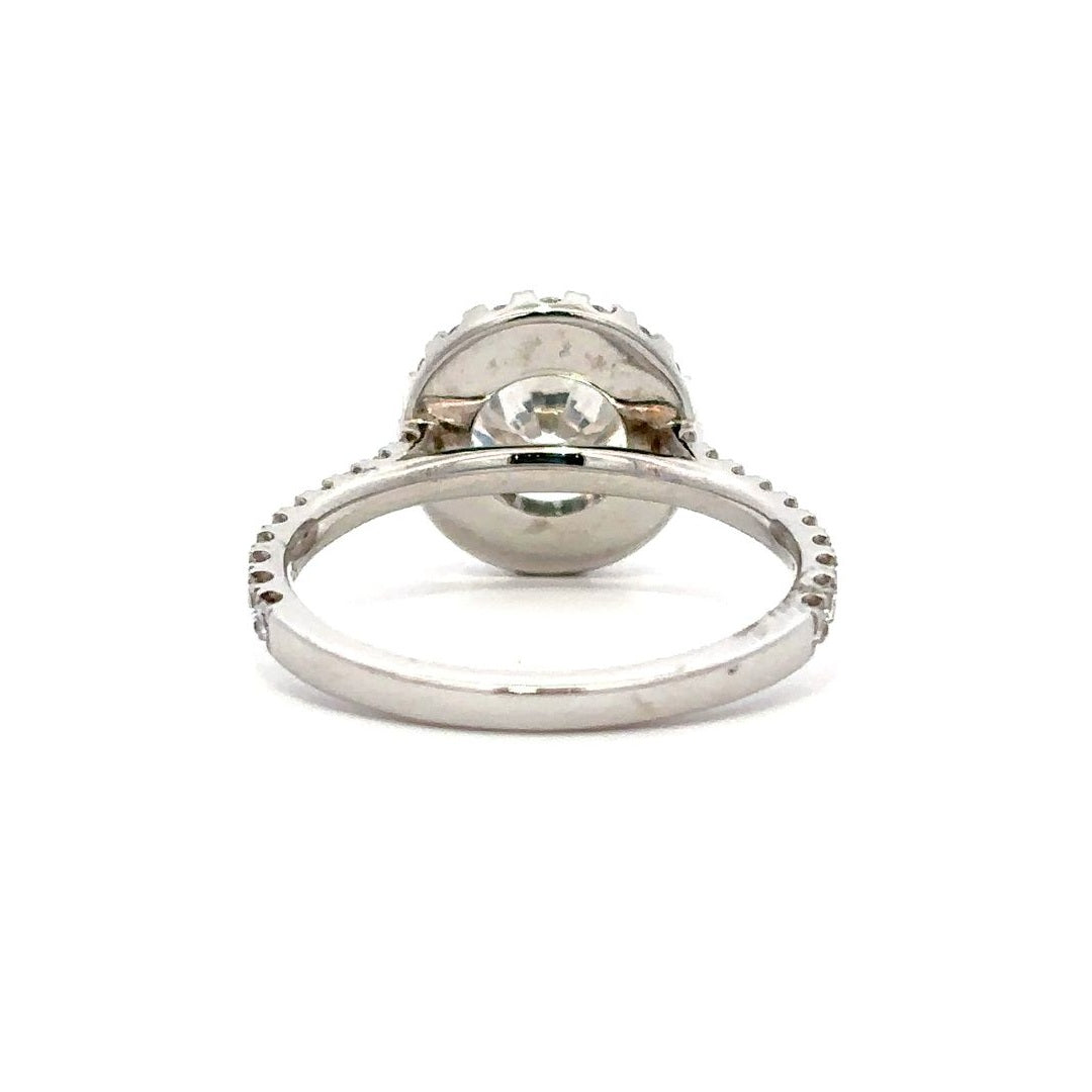 Halo Ring (Round) - 14k White Gold