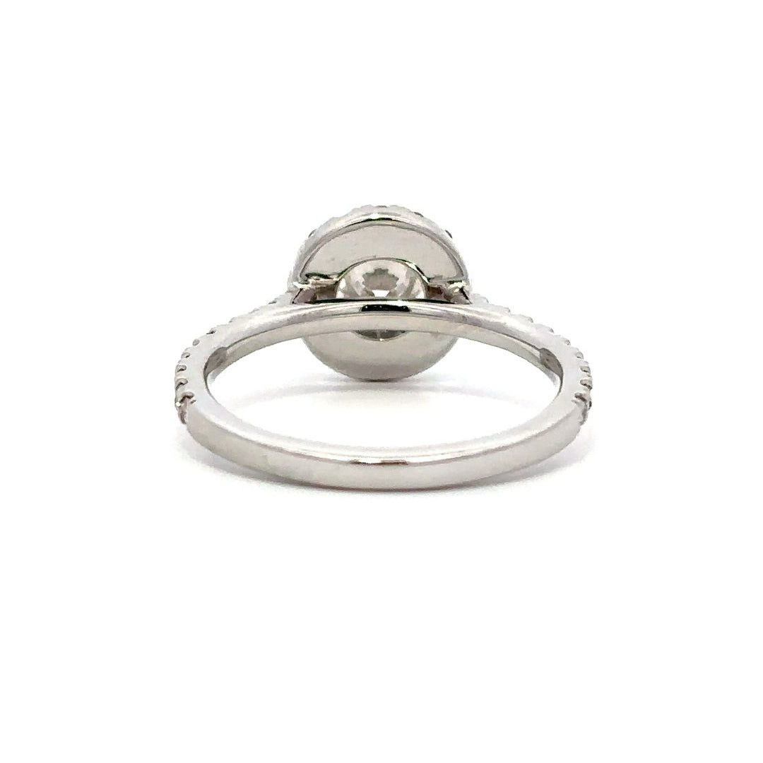 Halo Ring (Round) - 14k White Gold 1.50ct #12021