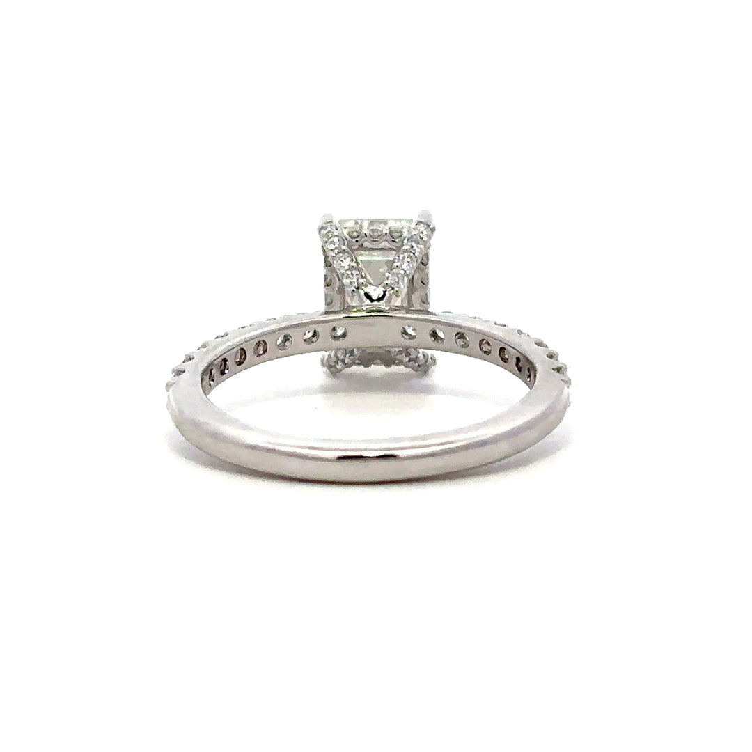 Hidden Halo Ring (Emerald) - 14k White Gold 1.87ct #13095