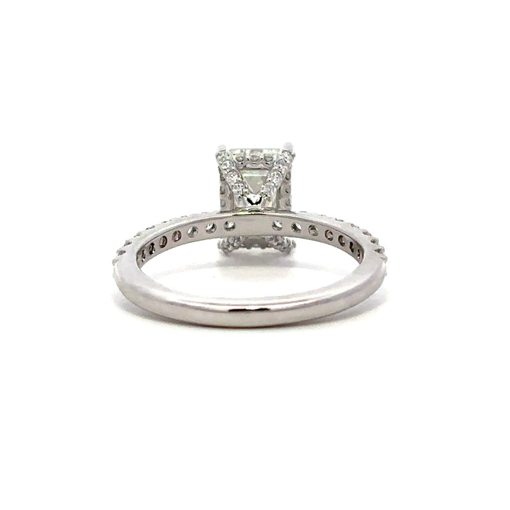 Hidden Halo Ring (Emerald) - 14k White Gold 1.87ct #13095
