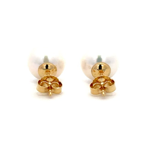 Fresh Water Pearl Stud Earrings - 14k Yellow Gold