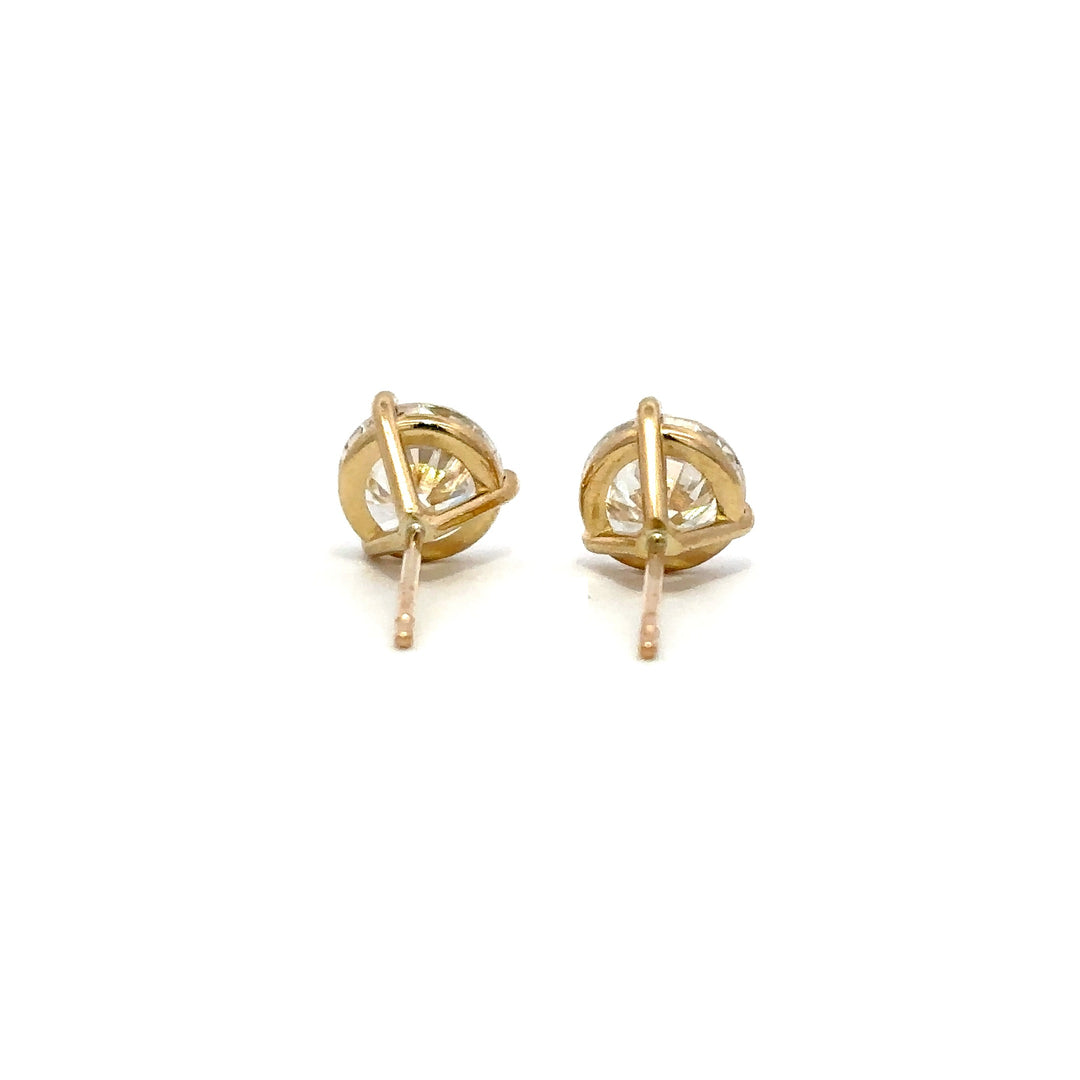 Solitaire Earrings (Martini-Set) - 14k Gold