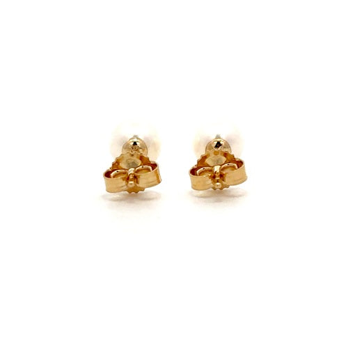 Fresh Water Pearl Stud Earrings - 14k Yellow Gold