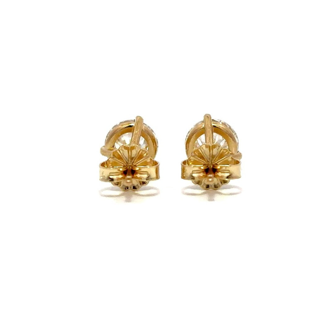 Solitaire Earrings - 14k Yellow Gold 2.04ctw #11989