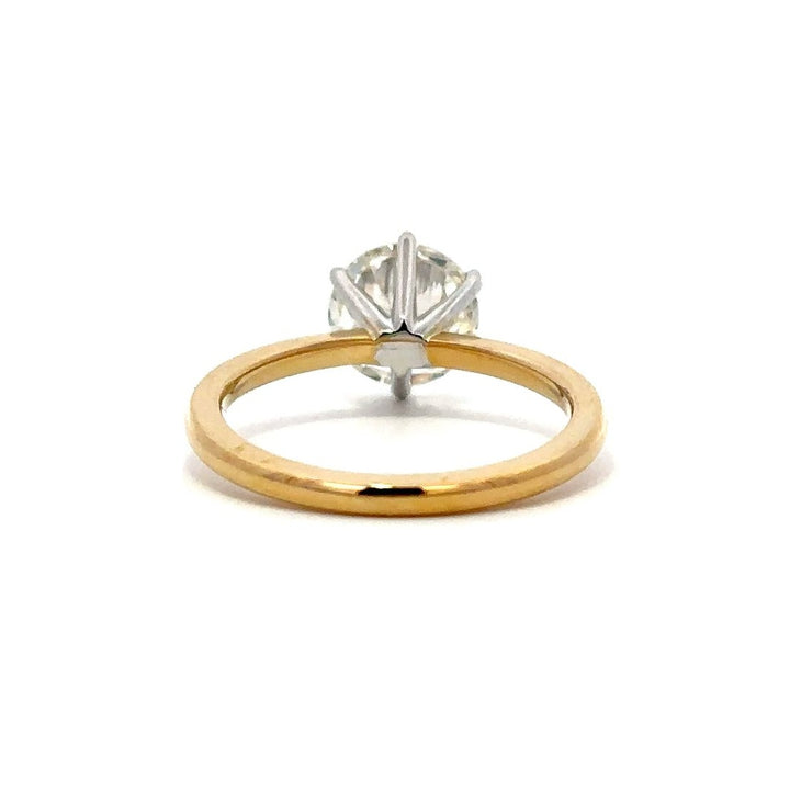 Solitaire Ring (Round) - 14k Yellow & White Gold 2.00ct #12020