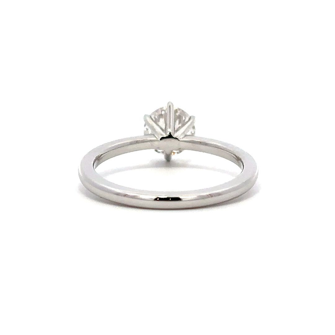 Solitaire Ring (Round) - 14k White Gold 1.00ct #12015