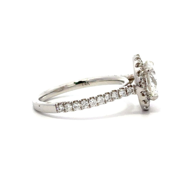 Halo Ring (Round) - 14k White Gold