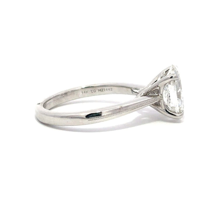 Milgrain Ring (Oval) - 14k White Gold 2.01ct #11991