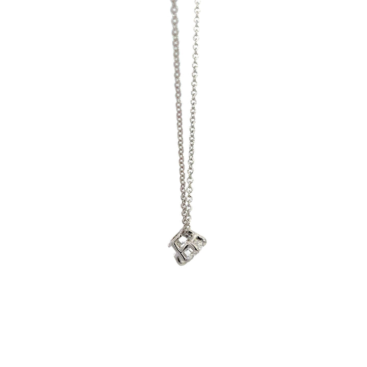 Solitaire Necklace (Round) - 14k White Gold 0.50ct #12074