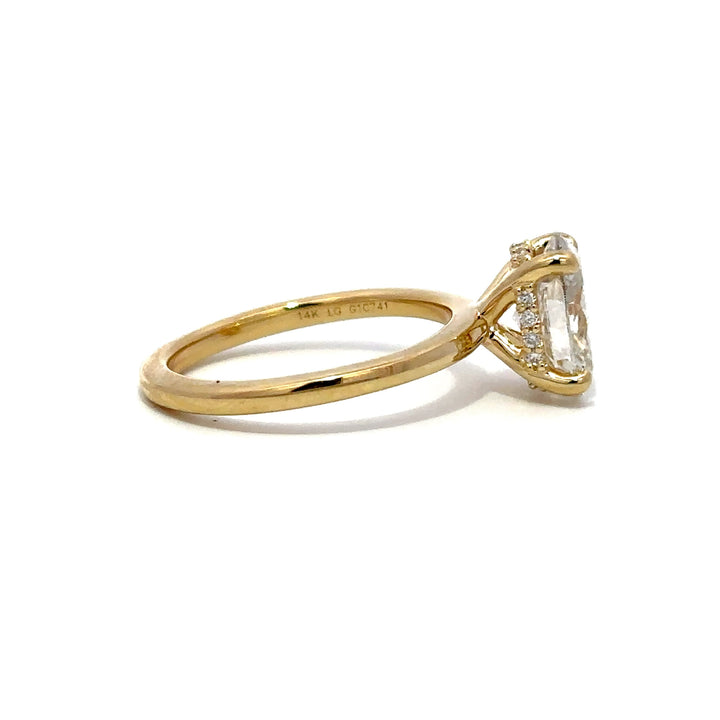 Hidden Halo Ring (Oval) - 14k Yellow Gold 1.99ct #12051