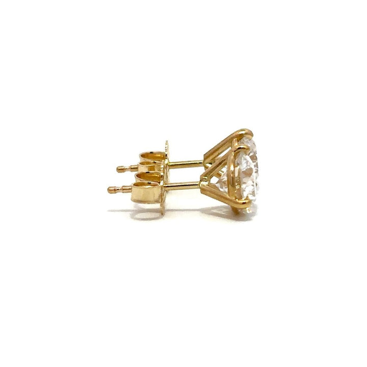 Solitaire Earrings - 14k Yellow Gold 2.04ctw #11989