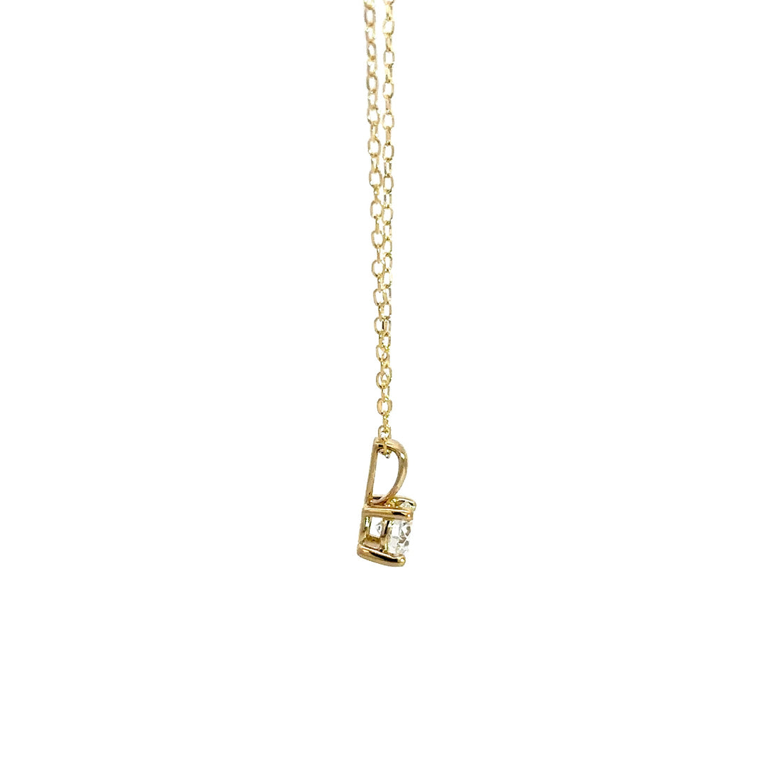 Solitaire Necklace (Round) - 14k Yellow Gold 0.50ct #12077