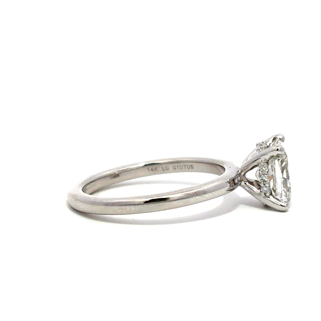 Hidden Halo (Cushion) - 14k White Gold 1.57ct #12147