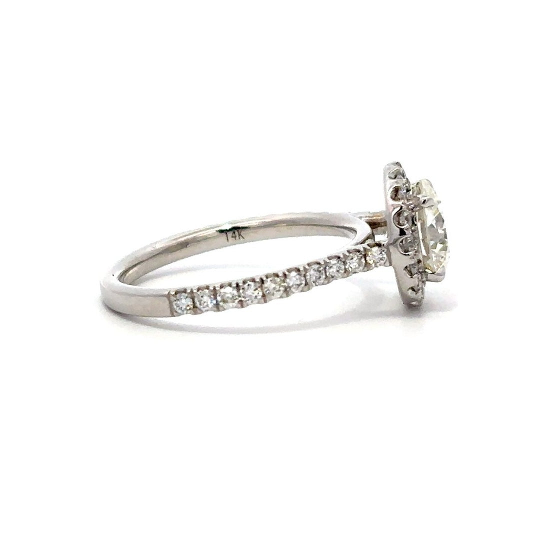 Halo Ring (Round) - 14k White Gold 2.00ct #12022