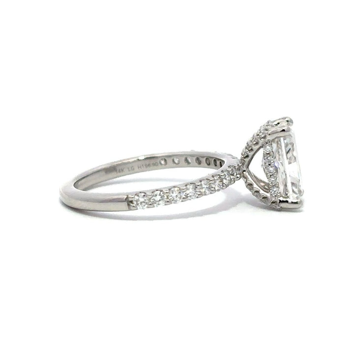 Hidden Halo Ring (Radiant) - 14k White Gold 2.00ct #12032