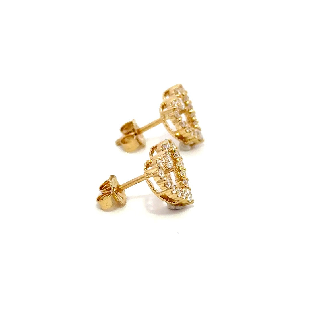 Heart Earrings - 14k Yellow Gold 0.50ctw #12004