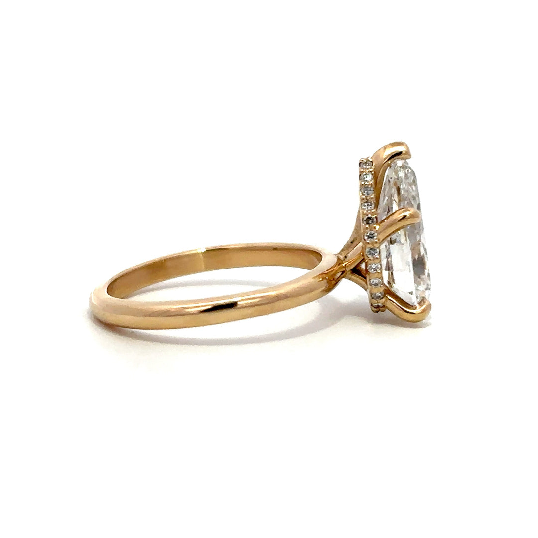 Hidden Halo Ring (Pear) - 14k Yellow Gold 3.01ct #12830