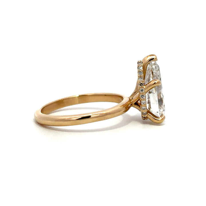 Hidden Halo Ring (Pear) - 14k Yellow Gold 3.01ct #12830