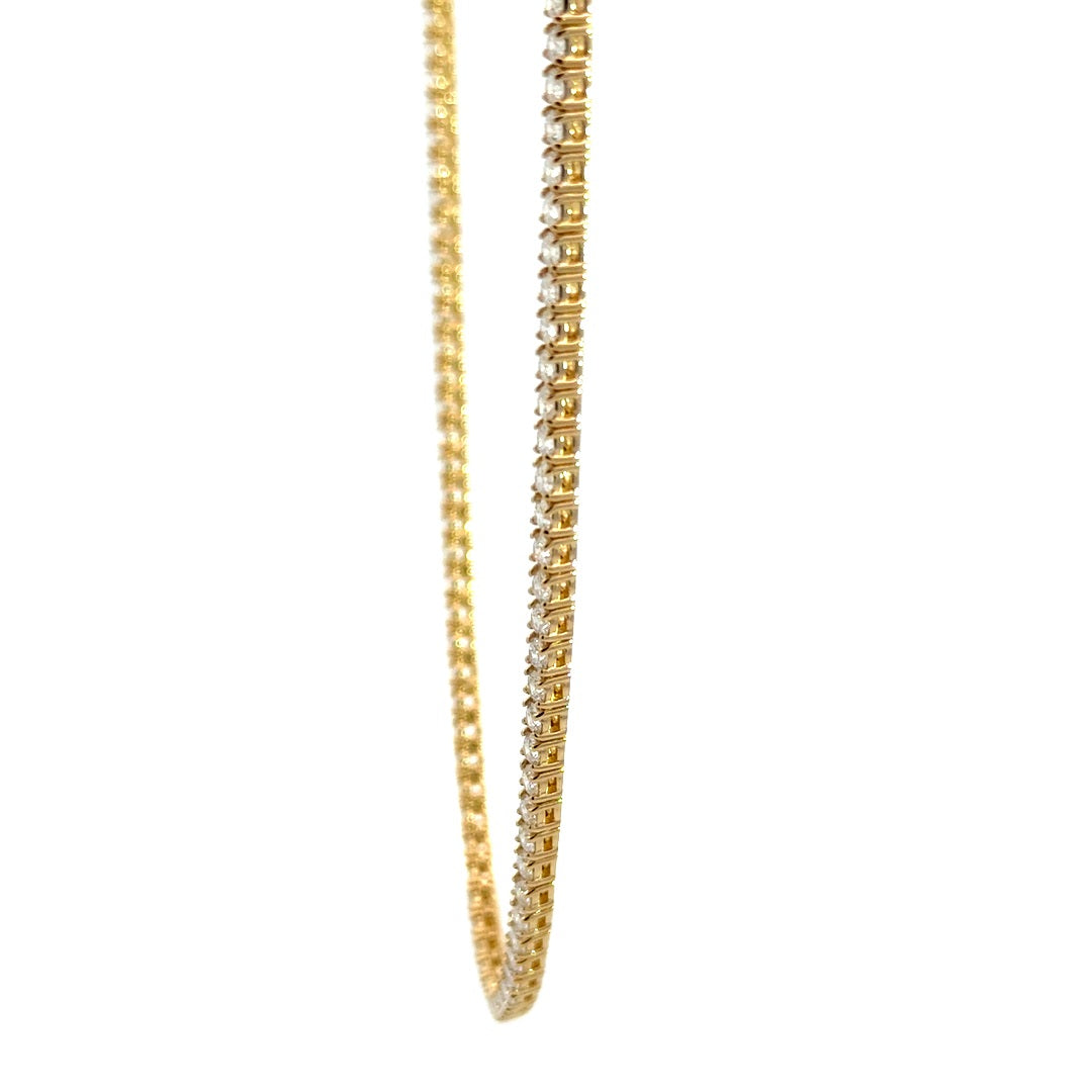 Tennis Necklace - 14k Yellow Gold 7.71ctw #11933