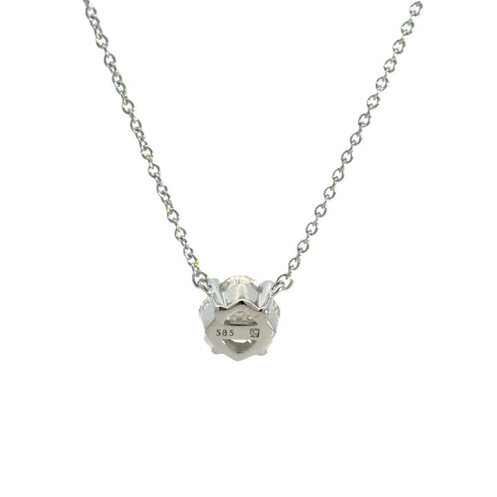 Solitaire Necklace - 14k White Gold 1.00ct #12963