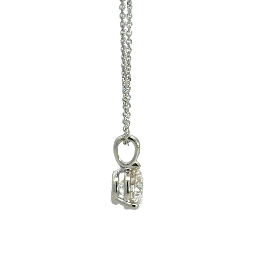 Solitaire Necklace - 14k White Gold 1.00ct #12964