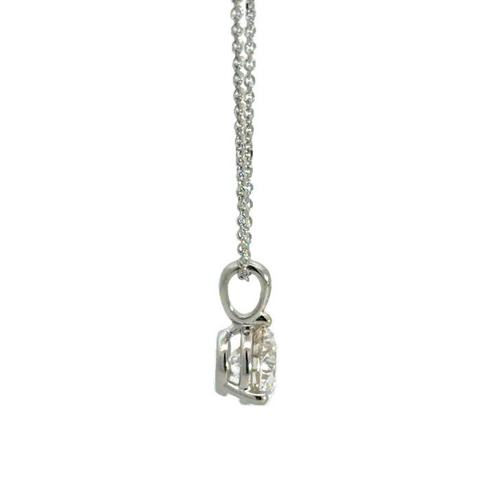 Solitaire Necklace - 14k White Gold 1.00ct #12964