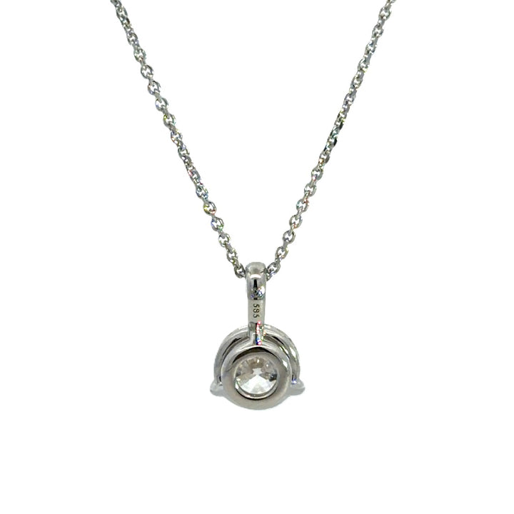 Solitaire Necklace - 14k White Gold 1.00ct #12964