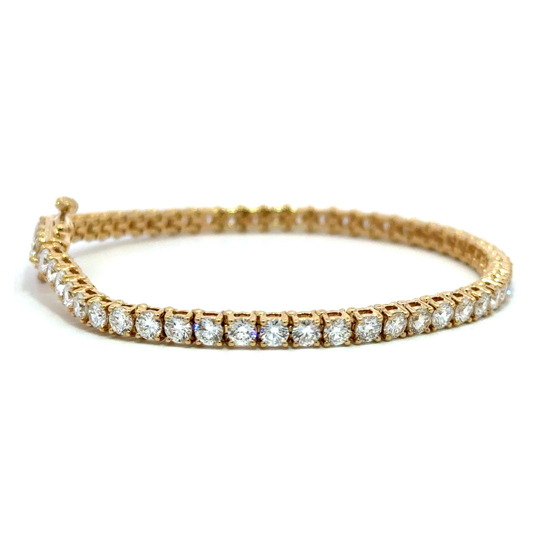 Tennis Bracelet - 14k Yellow Gold 5.00ct #12199