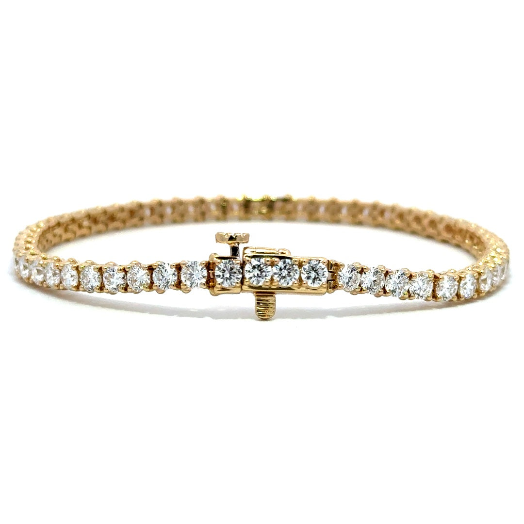 Tennis Bracelet - 14k Yellow Gold 5.00ct #12199