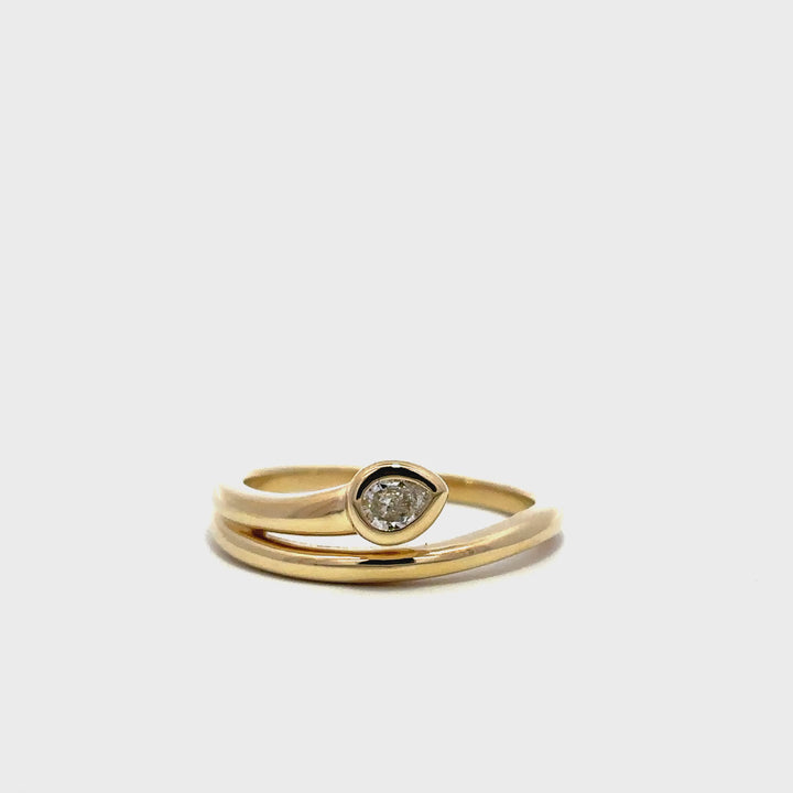 Split Shank Ring - 14k Yellow Gold 0.17ct #12072