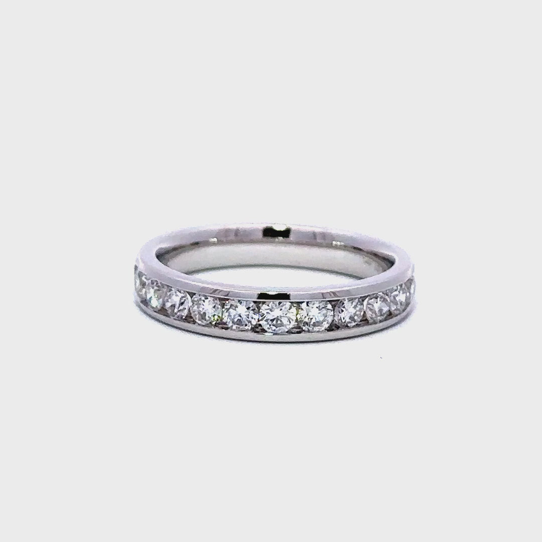 Channel Set Ring - 14k White Gold 0.75ct #11242