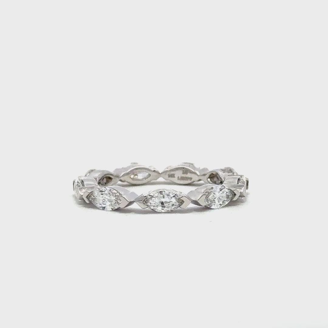 Eternity Ring (Marquise) - 14k White Gold 1.52ctw #11398