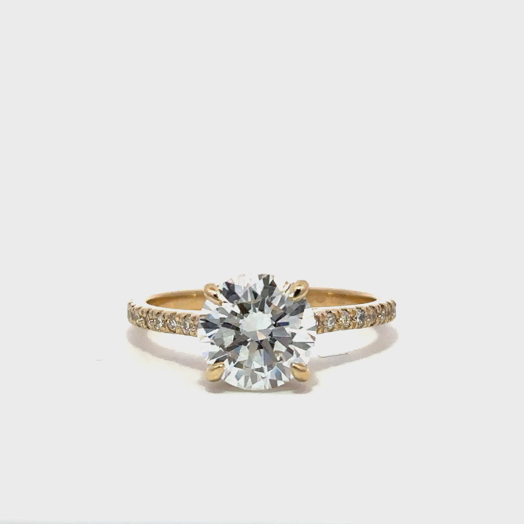 Hidden Halo Ring (Round) - 14k Yellow Gold 2.00ct #13306