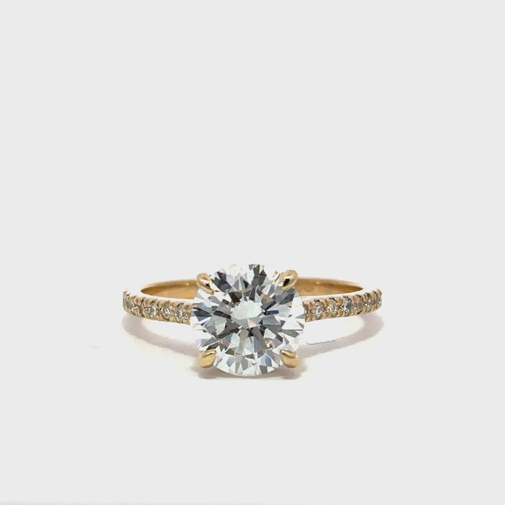 Hidden Halo Ring (Round) - 14k Yellow Gold 2.00ct #13306