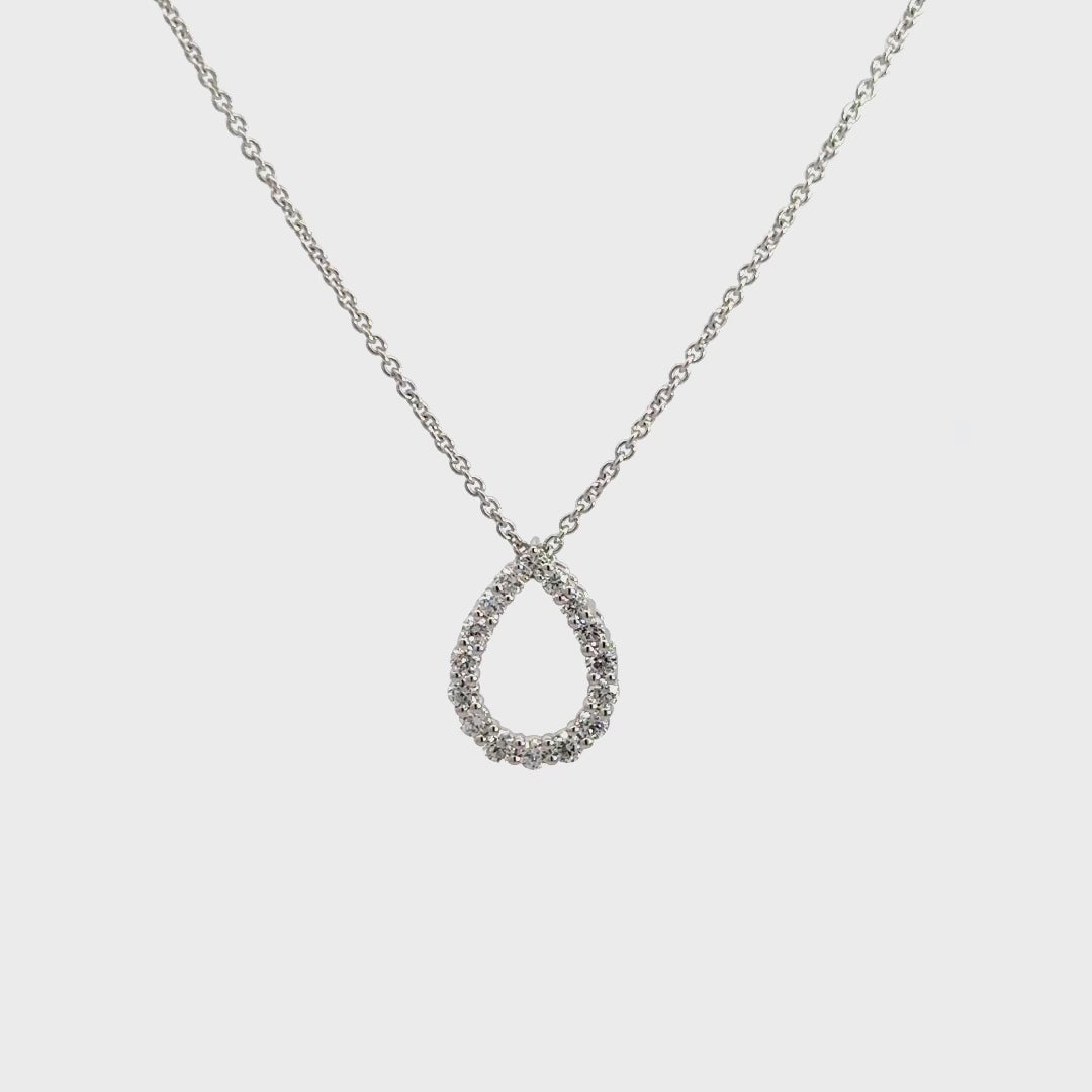 Teardrop Necklace - 14k White Gold 0.32ctw #11360