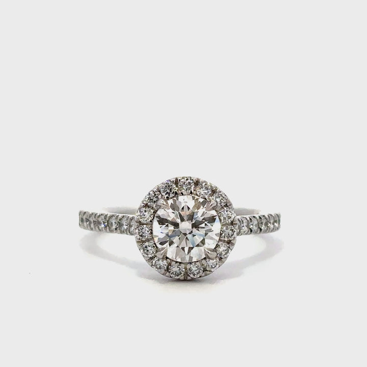 Halo Ring (Round) - 14k White Gold 1.50ct #12021