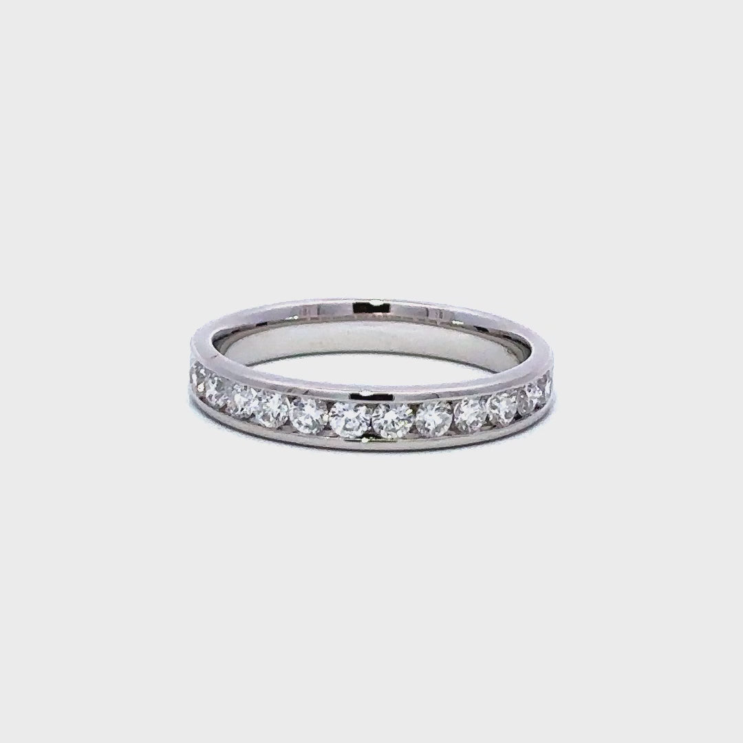 Channel Set Ring - 14k White Gold 0.50ct #11241