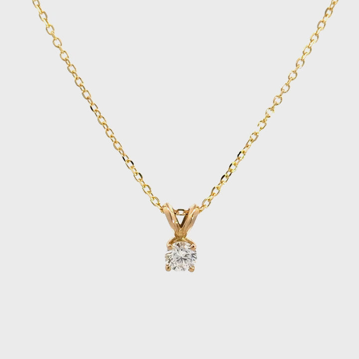 Solitaire Necklace - 14k Yellow Gold 0.33ct #11379